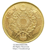 旧10円金貨 明治4年(1871) 発行枚数 1,867,032枚 直径 29.42mm 品位 金900 / 銅100 量目16.66g 鑑定書付(平成11年12月3日)