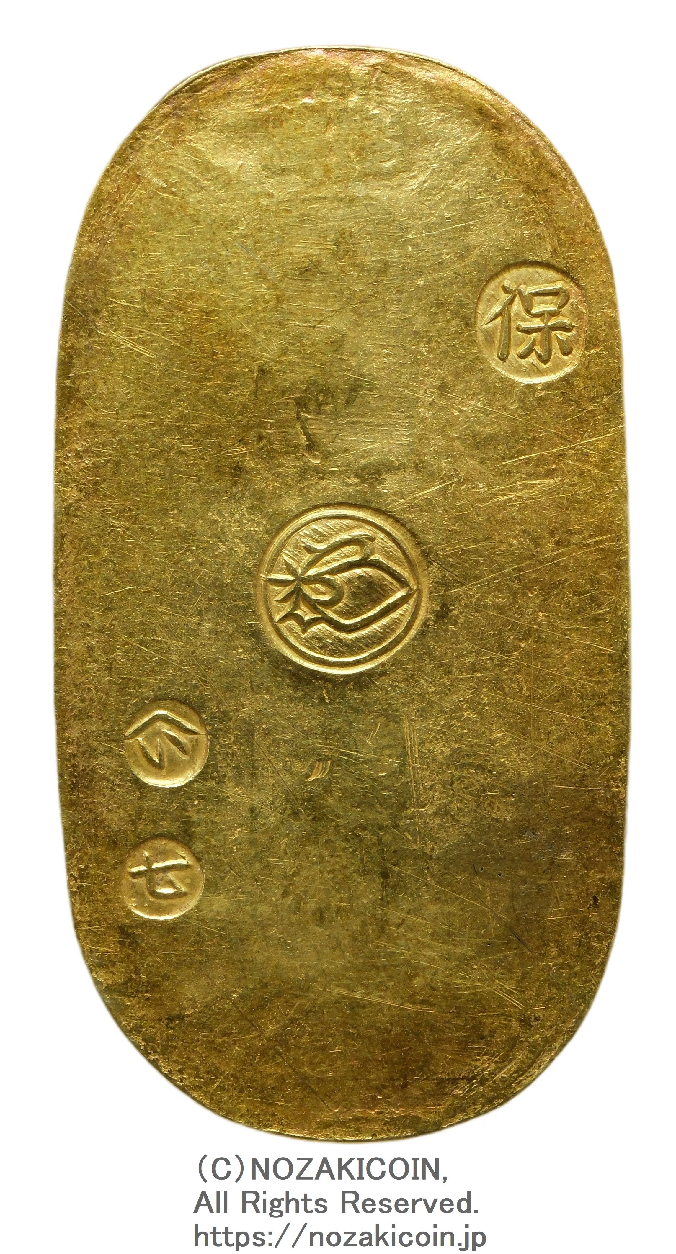 天保小判金 背刻印 へい七 鑑定書付 255 – 野崎コイン