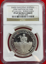 スイス 射撃祭 50フラン銀貨 1994 St.Gallen NGC PF69 ULTRA CAMEO 008 - 野崎コイン