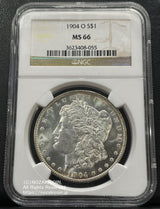 アメリカ 1ドル銀貨 1904年O NGC MS66 055 - 野崎コイン