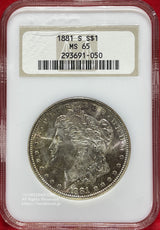 アメリカ 1ドル銀貨 1881年S NGC MS65 050