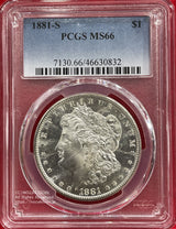 アメリカ 1ドル銀貨 1881年S PCGS MS66 832