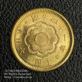 新10円 明治41年(1908) 発行枚数 1,160,674枚 直径 21.21mm 品位 金900 / 銅100 量目8.33g