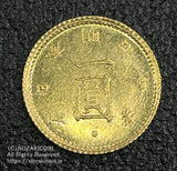 旧1円金貨 明治4年(1871)前期 発行枚数 1,841,288枚 直径 13.51mm 品位 金900 / 銅100 量目1.67g