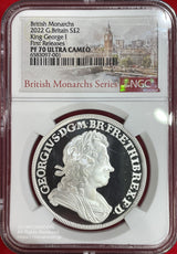 2022年1オンス純銀貨 英国2ポンド British Monarchs King George Ⅰ 発行枚数は限定1,350枚、プルーフ仕上げとなっています。