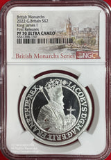 2022年1オンス純銀貨 英国2ポンド British Monarchs King James Ⅰ 発行枚数は限定1,250枚、プルーフ仕上げとなっています。