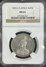 1890年ルピー銀貨 ドイツ領東アフリカ German Colony. Wilhelm II Rupie 11.6638g 発行枚数154,000枚