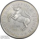 ドイツ 1兆マルク洋銀貨 ウェストファーレン 1923年