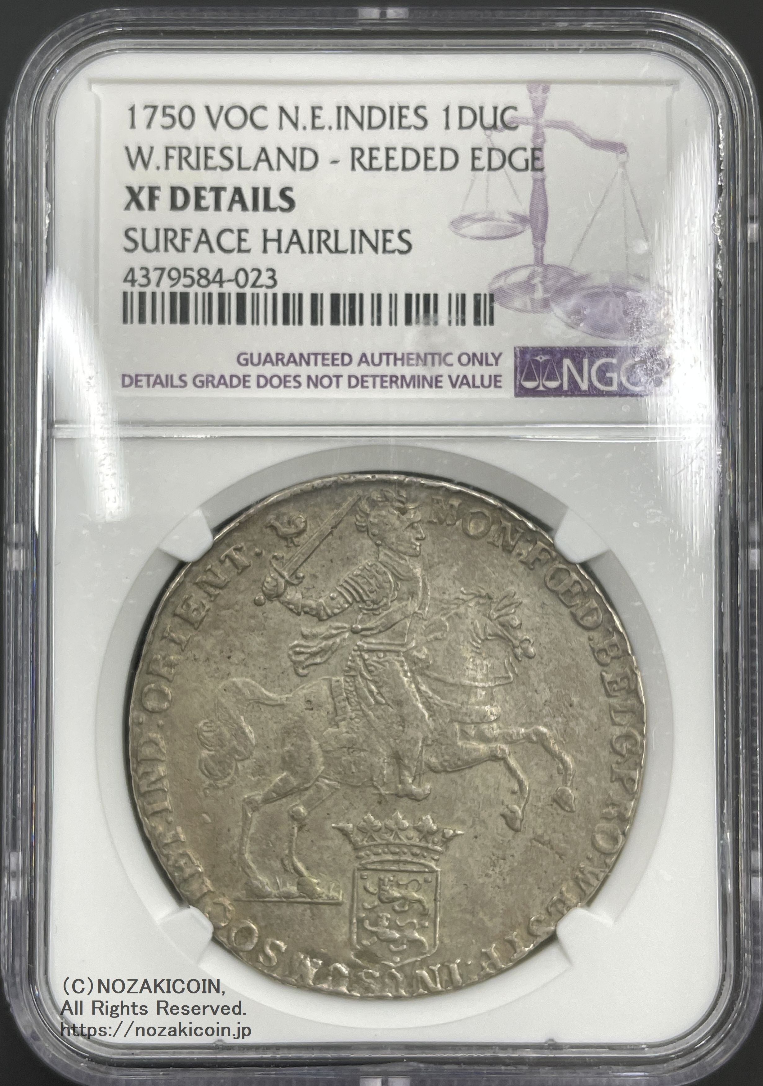 オランダVOC東インド会社オランダ領東インド1ドュカトン銀貨１７５０年NGC XF Details – 野崎コイン
