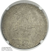 オランダ VOC東インド会社 オランダ領東インド 1ドュカトン銀貨 1750年 NGC XF Details