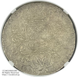 オランダ VOC東インド会社 オランダ領東インド 1ドュカトン銀貨 1750年 NGC XF Details