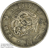 旧一円 銀貨 明治三年(1870) 無輪