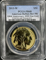 アメリカ 50ドルプルーフ金貨 バッファロー 2013年-W PCGS PR68