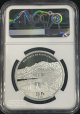 2023年発行スイス射撃祭オプワルデン50フラン銀貨です。NGC68評価。