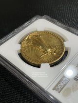 アメリカ 20ドル金貨 1907年 女神立像ハイレリーフ 極美品 NGC AU58