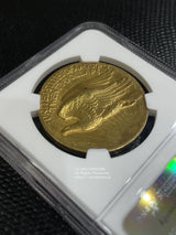 アメリカ 20ドル金貨 1907年 女神立像ハイレリーフ 極美品 NGC AU58