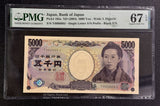 日本銀行券E号五千円 
記号番号黒色
平成16年発行
図案:樋口一葉 尾形光琳「燕子花図」