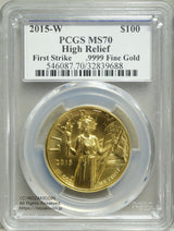 2015W年100ドル金貨 自由の女神 ハイレリーフ
PCGS MS70 完全品 First Strike
トップランク
純金1オンス