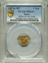 旧1円金貨 明治7年 未使用 PCGS MS64+鑑定書付 681
