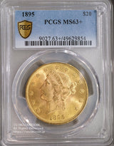 アメリカ 20ドル金貨 リバティヘッド 1895年 PCGS MS63+