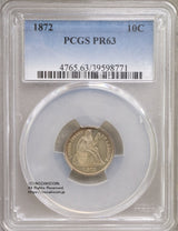 1872年10セントプルーフ銀貨