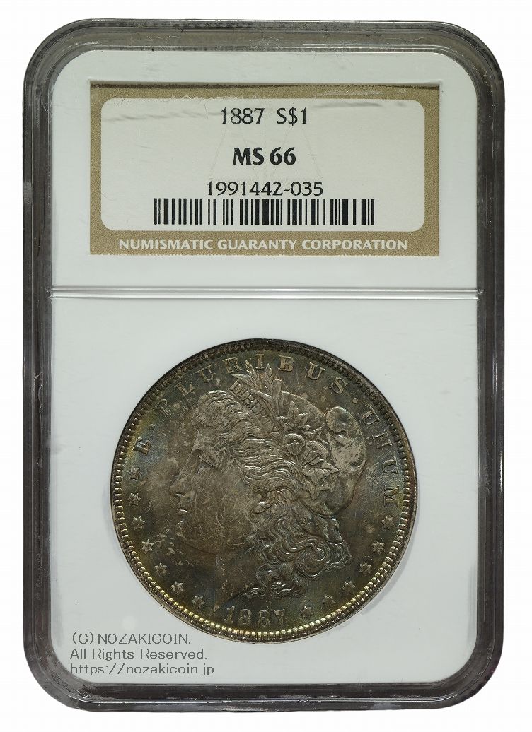 アメリカ 1ドル銀貨 1887年S NGC MS66 – 野崎コイン