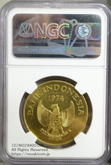 インドネシア 100,000ルピア金貨 1974 NGC MS66