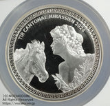 2024年発行スイス射撃祭ジュラ50フランピエフォー銀貨です。NGC70評価。