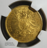 ドイツ 10マルク金貨 1872年 未使用 NGC MS65