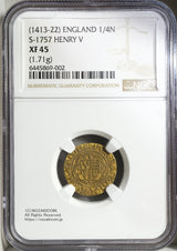 1413-22 1/4N NGC XF45 England
ヘンリー5世
