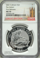 イギリス 2ポンド銀貨 2021年 エリザベス女王 NGC MS70 First Releases
NGC 2021 Great Britain £2 The Valiant NGC MS70 First Releases