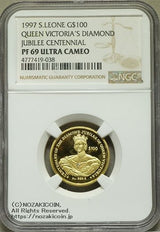 1997 S.LEONE G$100
QUEEN VICTORIA'S DIAMOND JUBILEE CENTENNIAL
NGC PF69 ULTRA CAMEO
金 6.22g 99.99%