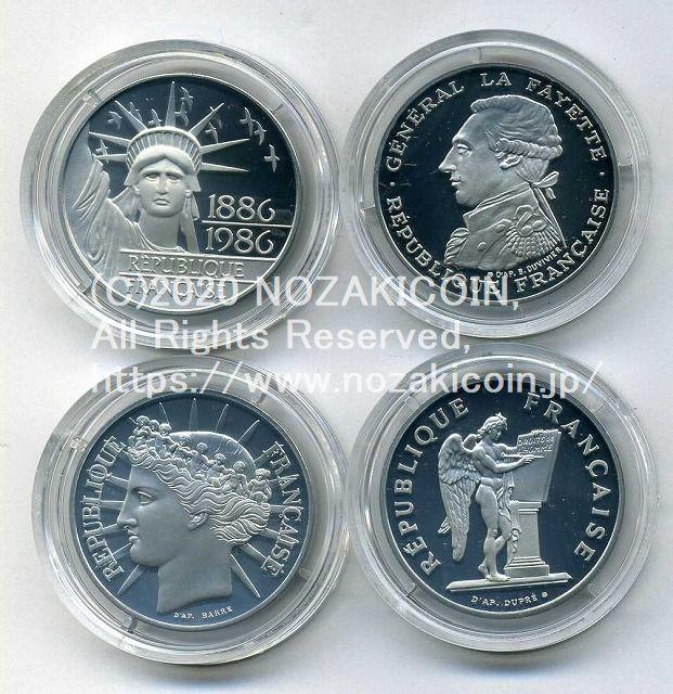 フランス 100フラン パラジウム貨4種セット 1986〜1989 – 野崎コイン