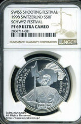 スイス 射撃祭 50フラン銀貨 1998 Schwyz NGC PF69 ULTRA CAMEO 081 - 野崎コイン