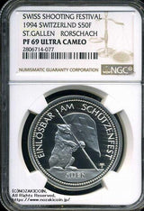 スイス 射撃祭 50フラン銀貨 1994 St.Gallen NGC PF69 ULTRA CAMEO 077 - 野崎コイン
