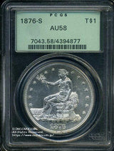 アメリカ 貿易銀 1876-S PCGS AU58 - 野崎コイン