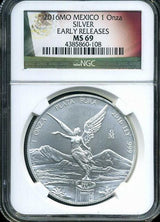 メキシコ 2016年 リベルタード 純銀 NGC MS69 108 - 野崎コイン