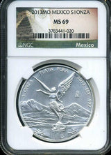 メキシコ 2013年 リベルタード 純銀 NGC MS69 020 - 野崎コイン
