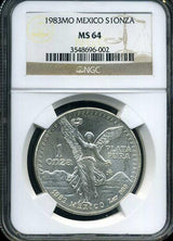 メキシコ 1983年 リベルタード 純銀 NGC MS64 002 - 野崎コイン