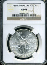 メキシコ 1983年 リベルタード 純銀 NGC MS65 002 - 野崎コイン