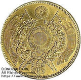 旧10円金貨 明治4年(1871) 発行枚数 1,867,032枚 直径 29.42mm 品位 金900 / 銅100 量目16.66g  エッジ2か所にアクセサリー用ネジ埋め込み有