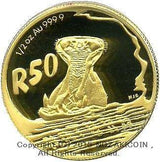 南アフリカ 50ランド金貨 Natura Series ナトゥーラ カバの金貨 2005年 シリアルNO.0001 - 野崎コイン