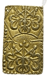 天保一分金(天保一分判金)は天保8年~安政5年(1837~1858)に鋳造されました。  品位は金568 / 銀 432 量目は2.80gです。  保字一分とも呼ばれています。