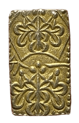 天保一分金(天保一分判金)は天保8年~安政5年(1837~1858)に鋳造されました。  品位は金568 / 銀 432 量目は2.80gです。  保字一分とも呼ばれています。