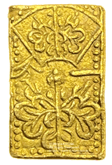 鋳造期間:慶長6年~元禄8年(1601~1695) 品位:金857/銀143 量目:4.43g