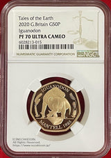 イギリス 恐竜プルーフ金貨 イグアノドン 2020 50ペンス NGC PF70 ULTRA CAMEO - 野崎コイン