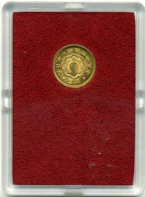 新5円金貨 明治45年(1912) 発行枚数 59,880枚 直径 16.96mm 品位 金900 / 銅100 量目4.17g 化粧箱にはダメージがあります。 オークションのビニール袋無し