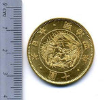 旧10円金貨 明治4年(1871) 発行枚数 1,867,032枚 直径 29.42mm 品位 金900 / 銅100 量目16.66g