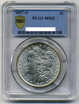 アメリカ 1ドル銀貨 モルガン 1897-O PCGS MS62 - 野崎コイン
