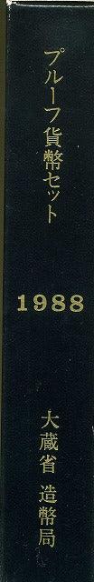 箱にダメージあり(傷・汚れ) 中のコインは未使用状態を保っています 昭和63年通常プルーフセット 販売数200,000